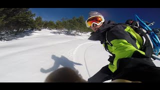 Ascensión Invernal quotOs Tres Visposquot Raquetas Nieve y 1º Descenso Freeride Snowboard  GoPro  2015 [upl. by Sinnej]