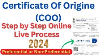 Certificate of origin online application COO on DGFT portal  How to Apply COO safta Sapta dgft [upl. by Sanjay]