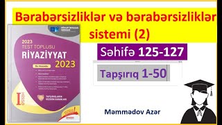 Birdəyişənli xətti bərabərsizliklərBirdəyişənli xətti bərabərsizliklər sistemi1Test toplusu 2023 [upl. by Bat267]