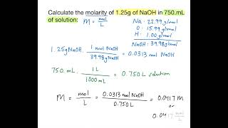 Calculating Concentrations of Solutions in Molarity  Chemistry Practice Problems [upl. by Morna851]