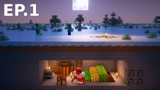 Surviving a Frozen Superflat Wasteland in Minecraft [upl. by Shevlo437]