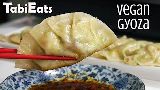 Vegan Dumplings Recipe Japanese Gyoza [upl. by Akceber350]