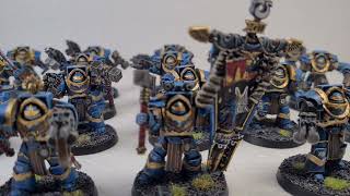 Horus Heresy Ultramarine Cataphractii Terminators and Banner for Command Squad [upl. by Fedirko227]