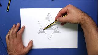 3D Draw A Star Tetrahedron  Sacred Geometry Tutorial  Very Easy 3D DIY ART [upl. by Zerlina]