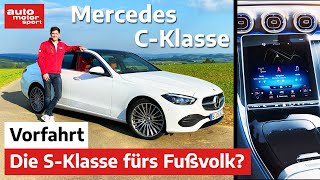 Mercedes CKlasse 2021 Die kleine SKlasse fürs Fußvolk  Vorfahrt Review  auto motor sport [upl. by Arahk]