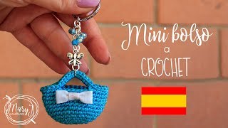 Mini bolso tejido a crochet  Llavero  MARYJ HANDMADE [upl. by Nelo847]