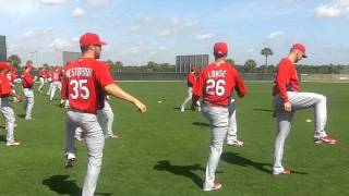 Cardinals Pitchers amp Catchers Team Stretch [upl. by Edme692]