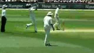 Ashes 2006  Freddie Flintoffs first ball [upl. by Auqinihs446]