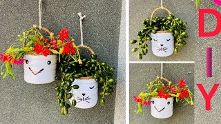 How to make planters at home  hanging planter ideas from plastic bottle [upl. by Nodearb832]