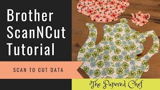 Scan to Cut Data  Enlarging a Die with your Brother ScanNCut  Tea Time by Stampin’ Up [upl. by Gayl]