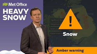 09032023 – Heavy snow amber warnings  Met Office Weather Forecast [upl. by Abocaj]