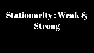 Stationary Process  Strict Stationarity amp Weak Stationarity  Time Series [upl. by Rochus]