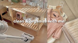 clean amp organize my room with me 🧺  aesthetic and satisfying ✨ [upl. by Lynad]