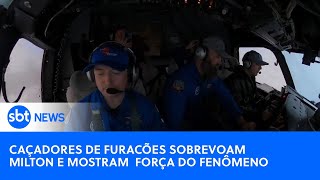 Equipe dos EUA voa para o olho do furacão Milton e imagens impressionam [upl. by Yerffej]