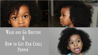 Wash and Go Natural Hair Kids  Defined Curls w Aunt Jackies Girls [upl. by Yecnuahc]