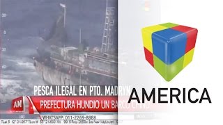 Hunden un barco chino que pescaba en la Zona Económica Exclusiva de Argentina [upl. by Deuno844]