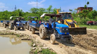 New Jcb 3dx Backhoe Machine Mahindra Yuvo 575 Di Swaraj 744 Fe Eicher 551 Sonalika Di 47 Rx Tractor [upl. by Silloc]