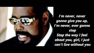 Barry White Never Never Gonna Give You Up Lyrics [upl. by Berstine]