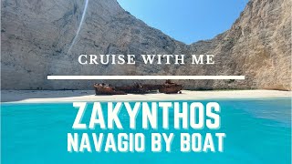 Zakynthos  Navagio  Blue Caves by boat Famous Shipwreck Beach [upl. by Omik]