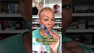 BLACK color changing lip oil review by RancoBeauty 😍 makeup beauty smallbusiness shorts [upl. by Atsirhc]