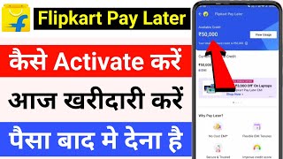 Flipkart Pay Later Kaise Activate Kare 2024  How to Activate Flipkart Pay Later Online [upl. by Aem]