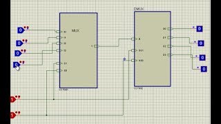 Multiplexer and Demultiplexer Simulation in PROTEUS [upl. by Anigue]