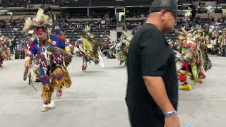 Sr Mens Traditional Dance Saturday Night Live  Red Deer Powwow 2023 Group 1 song 1 [upl. by Homer]