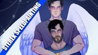 Sterek  Angel Stiles AU  Commission speedpaint [upl. by Doehne]