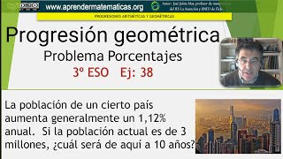 Progresión geométrica Porcentajes 3eso 04 038 José Jaime Mas [upl. by Karab]