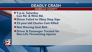 33yearold dies two others injured in Isabella County crash [upl. by Arehsat]