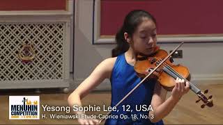 Yesong Sophie Lee  Wieniawski Etude Caprice Op 18 No 3 Menuhin Competition 2018 [upl. by Netneuq266]