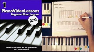 A1 Piano Key Names  FREE Beginner Piano Video Lessons  Lesson 1 [upl. by Astrix]