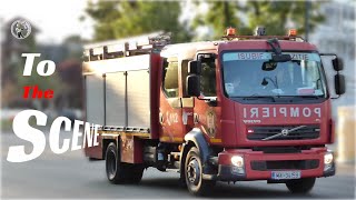 Romanian Fire Truck goes to scene  Mașină de pompieri în misiune 03092021Bucharest [upl. by Stag]