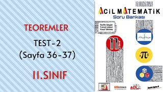 11Sınıf Soru Bankası Teoremler Test2 Sayfa 3637 [upl. by Arait]