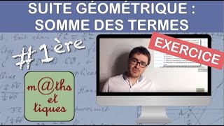 EXERCICE  Calculer la somme des termes dune suite géométrique  Première [upl. by Anoed]