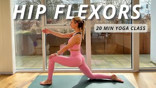 Yoga for tight and sore hip flexors  20 min routine by Maria Therese [upl. by Anstus]