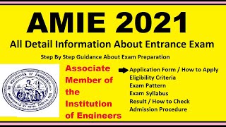 AMIE 2021  Notification Dates Application Eligibility Admit Card Pattern Syllabus Result [upl. by Siurtemed]