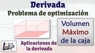 Máximo volumen  Problemas de Optimización  La Prof Lina M3 [upl. by Kwabena]