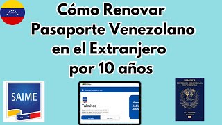 Cómo Renovar Pasaporte Venezolano en el Exterior SAIME Paso a Paso 2023 CARALBERZ [upl. by Aroc362]