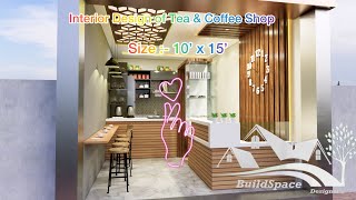 Interior Design  Tea amp Coffee Shop  Modern Design  Shop Size 10x15  3ddesignhub [upl. by Shalne]