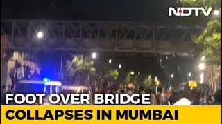 Foot Overbridge Near CST Railway Station In Mumbai Collapses Many Hurt [upl. by Ennaeirrac]