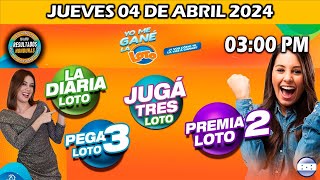 Sorteo 03 PM Loto Honduras La Diaria Pega 3 Premia 2 JUEVES 04 de abril 2024 ✅🥇🔥💰 [upl. by Ecinnahs]