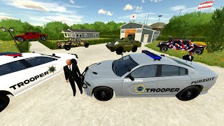 Police Find Secret Army Base  Farming Simulator 22 [upl. by Nogas875]