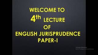 ENGLISH JURISPRUDENCE LECTURE4 IN URDUBY BRILLIANT LAW COLLEGE [upl. by Ynaffital]