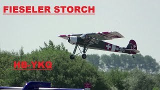 A RARE and REAL TREAT  FIESELER STORCH  HBYKQ  STOL departure  OSTEND AIRPORT [upl. by Sivek41]