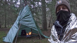 SFIDA SURVIVAL INVERNALE  24 ORE SOLO NEL BOSCO con 30€ di ARTICOLI del BRICO livioastorino [upl. by Eikciv]