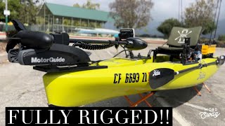 Fully Rigged Hobie Outback Walkthrough and Motorguide Xi3 Maiden Voyage [upl. by Ramah]