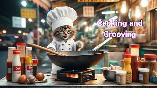 Cooking and Grooving The Overworked Cat Chefs Dance Relieffunnycats cat cutecat aicat [upl. by Judi75]