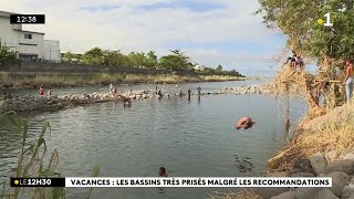 A la rivière des Marsouins beaucoup nont pas su résister à lappel de leau fraîche [upl. by Ecnaled]