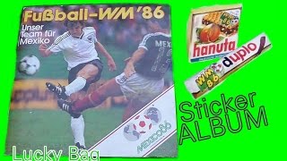 FUßBALL WM ´86 MEXIKO STICKER ALBUM SOCCER 1986 duplo hanuta Unser Team Mexiko Ferrero Bilderserie [upl. by Hobie]